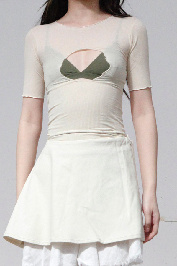 BASERANGE Ribbed Cotton Chad T-shirt France Portugal BAS-TOCH-RB-WI22-MIBAI Off-white UNDYED